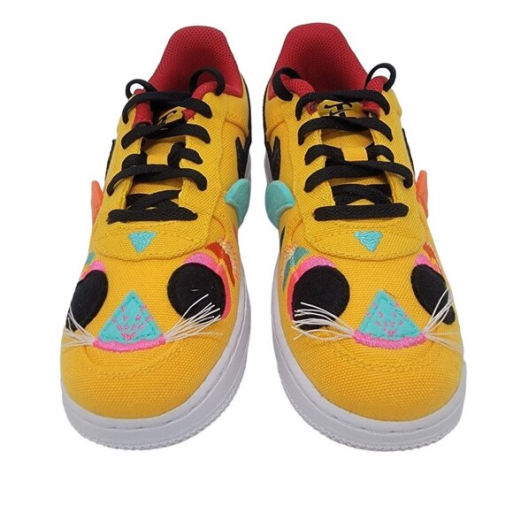 ❤️❤️Rare Nike Force 1 LV8 PS AF1 CNY Lion Dance 2Y Kids Shoes Yellow DQ5071-701 - Picture 3 of 9